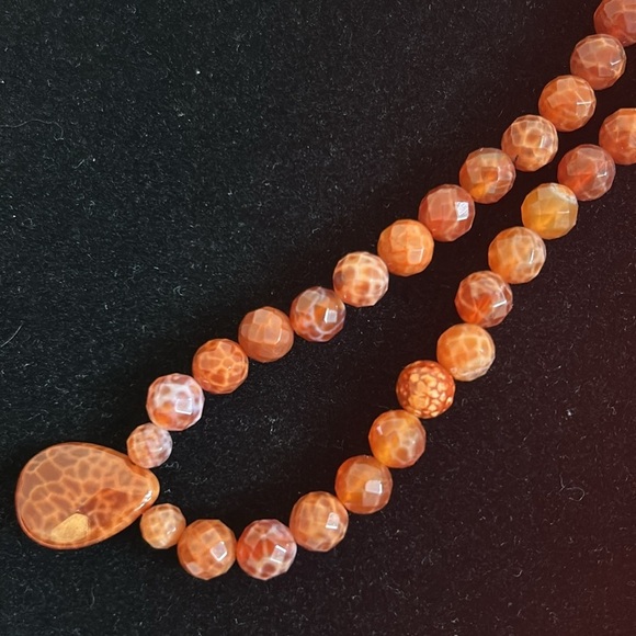 Rust Color Carnelian Beaded Necklace - Picture 6 of 9
